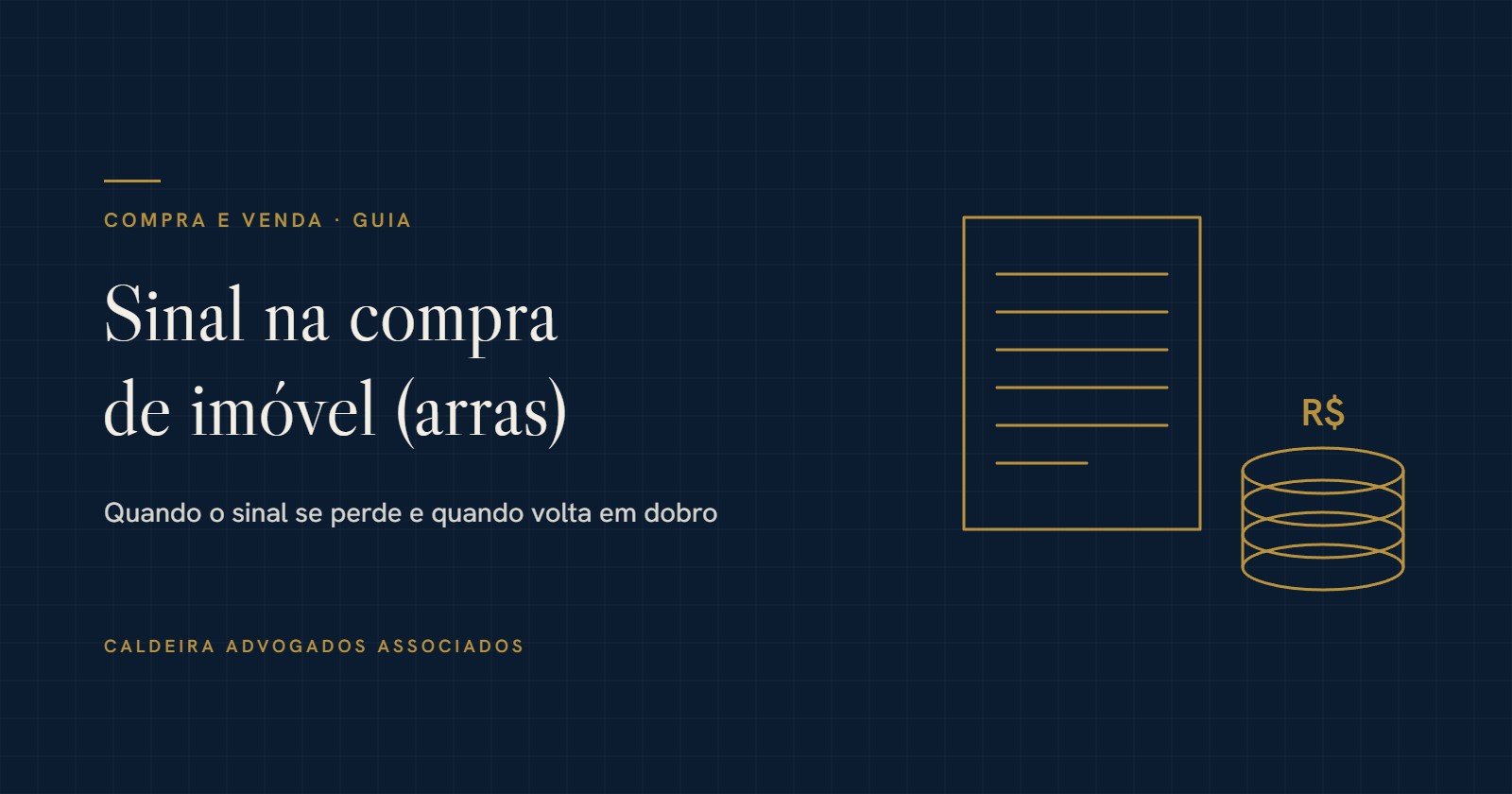 Comprador e vendedor assinam compromisso de compra e venda com pagamento de sinal sobre a mesa